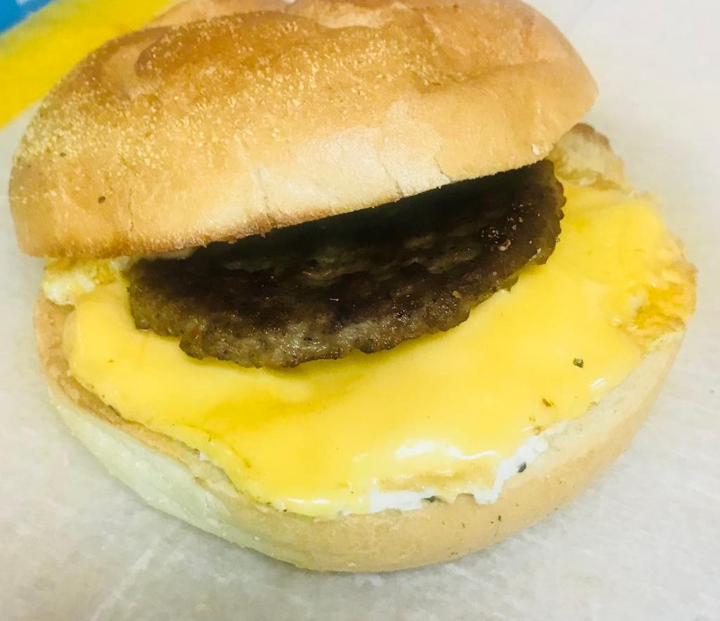 Beef Sausage, Egg & Cheese Sandwich · Your choice of salt, pepper, mayo & ketchup.