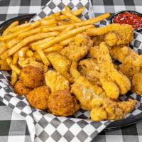 Catfish Strips Meal with Side and Drink · Catfish strips meal with side and drink.