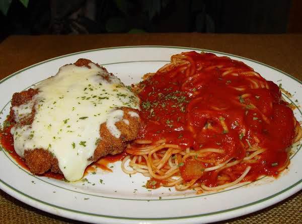 Veal Parmigiana · Served with butter bread. 