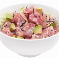 Classic Tuna Bowl · Ahi tuna, green and sweet onions, cucumber, black sesame, hijiki seaweed, avocado, edamame, ...