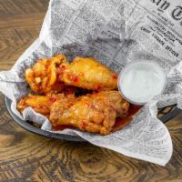 Jumbo Bone-in Wings  · Traditional wings, 1st & 2nd joint, dusted in our seasoned breading and fried crisp, coated ...