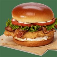 Crispy Chicken BLT Sandwich Combo · Crispy Chicken Breast, bacon, lettuce, tomato, and ranch dressing on a brioche bun. Served w...