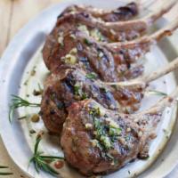 Lamb Chops · French style. Served with choice of side and pita bread.