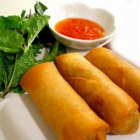 Thai Spring Roll · (3 Rolls) Mixed Vegetables wrapped into a crispy spring roll pastry served with sweet and so...