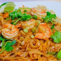 Pad Thai · The most famous Thai rice noodle stir-fried with choice of meat, egg, tofu, and bean sprouts...