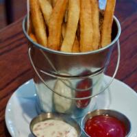 Handcut French Fries · with house made bacon ranch dipping sauce.