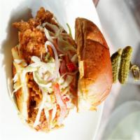 Fried Chicken Sandwich · all white meat, house slaw, chipotle mayo