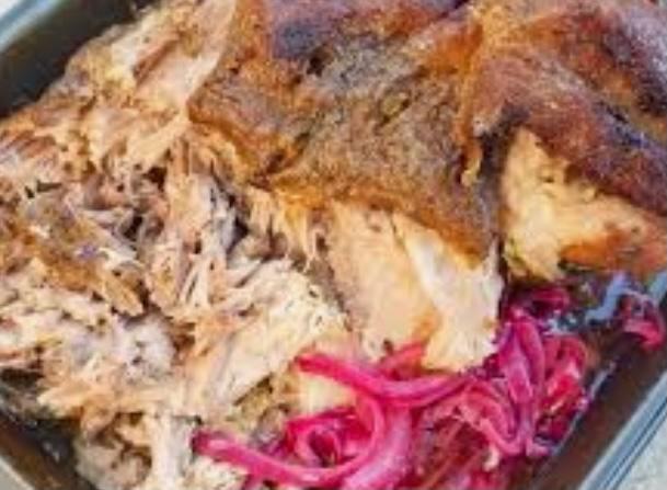Roasted pork (Pernil) · Lunch size come with white Rice Or Yellow Rice and Beans one portion of meat .
Please chose wish Rice you will like to  have on the instructions Thank you 