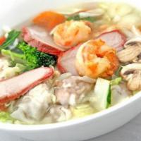 House Special Soup · Chicken, shrimp,pork and mix veg.Served with crispy noodles.