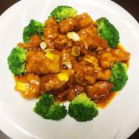 Chicken with Orange Flavor · A crunch chunks of chicken deep fried till crispy golden and marinated with delightful orang...
