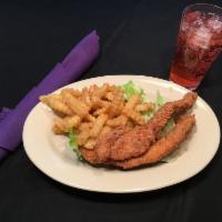 Fish Fried TWO SIDES · 1 filet catfish/ seared extra $2.00