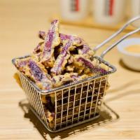 Purple Sweet Potato Fries 炸紫薯条 · purple yam tempura 