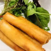 Fried Vegetable Spring Roll (6pcs) 炸菜春卷 ·  Rice paper or crispy dough filled with shredded vegetables. 