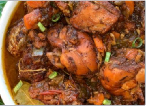 Brown Stew Chicken Special  · Stew chicken served with rice and peas, cabbage and your choice of a Can soda or bottle of water