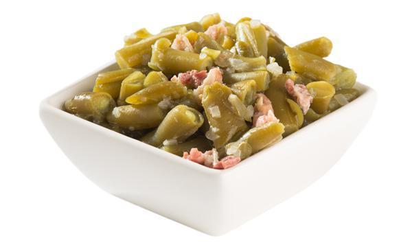 Seasoned Green Beans · These down-home veggies are infused with smoked ham, bacon, and onions.