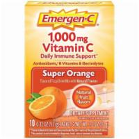 Emergen-c packets · 1000 MG vitamin C daily immune support
Super orange dietary supplement