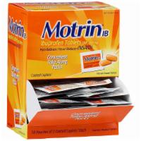 Motrin 2 caplets · Pain reliever/fever reducer 2 coated caplets