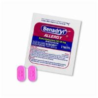 Benadryl allergy 2 tablets  · Sneezing, itchy, watery eyes, runny nose, itchy throat