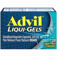 Advil liqui • gel 20 capsules  · Pain reliever / fever reducer 20 liquid fill capsules 200mg