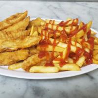 5 Pieces Chicken Fingers Deluxe · Served with fries.