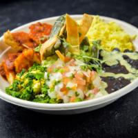 Yucatan Mayan Bowl · Yellow rice, black beans, guacamole, salsa fresco, tofu mole, salsa verde and crispy tortill...