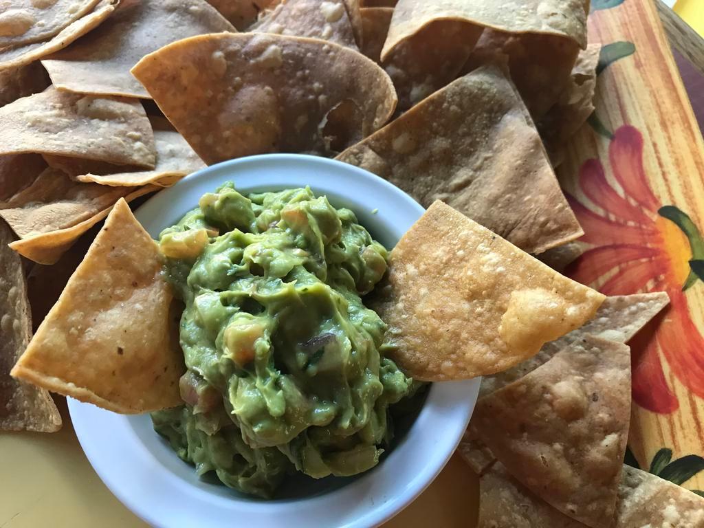 Guacamole Appetizer with Homemade Chips · Papacito's homemade guacamole made to perfection. Served with chips. Must try.
