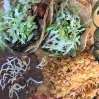 Tacos Plate (2 Tacos) · 2 tacos. Choice of flour or Gluten Free corn tortillas, with your choice of chicken, steak, ...