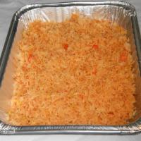 1/2 Tray Side of Rice · Serves 10-12 people. Papacito's specialty Mexican rice.