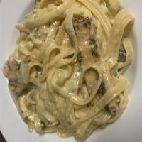 Fettucini Alfredo With grilled Chicken .Only · 