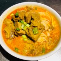 W3. Curry Beef Brisket/chicken Noodle Soup · Famous cocount curry in beef brisket/chicken noodle soup