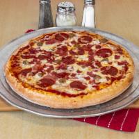 Meat Lovers Pizza · Pepperoni, sausage, ham, bacon, and ground beef.