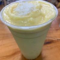 Organic Island Life Smoothie · Pineapple, mango, banana and coconut. Includes choice of almond or whole milk. Gluten free.