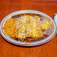 19. Tres Enchiladas Combo · Ground beef, cheese, chicken or picadillo.