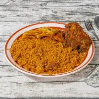 Jolof Rice (Thiebou Dieun) · Thiebou dieun. Fried rice with fish and vegetable.