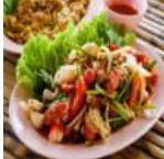 Chicken Salad · Salad with chicken that has been cooked in a spicy buttery sauce.