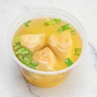 1. Wonton Soup · Seasend broth with filled wonton dumplings.