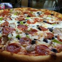 House special pie 10” · Pepperoni,sausage,fresh mushrooms,green peppers,onions,spinach,broccoli,onions and black oli...