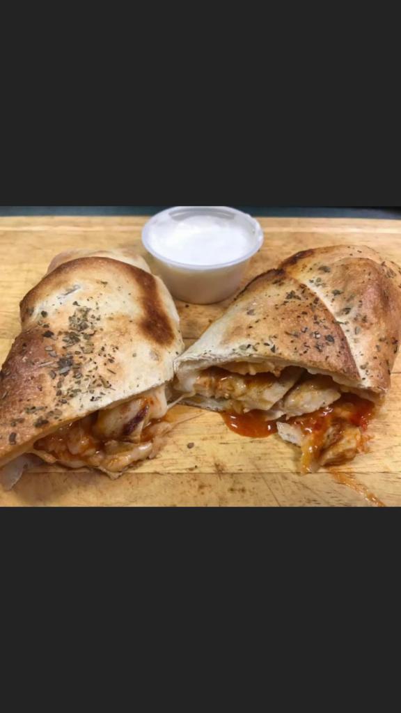 Buffalo Chicken Roll · Grilled chicken breast,buffalo spicy sauce,mozarella cheese with side of dressing choice blue cheese or ranch 