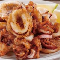 Fried Calamari · Squid. Cooked in oil.