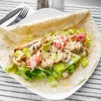 Grilled Chicken Wrap · Milk fried chicken with honey diion dressing, lettuce and tomato.