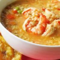 Asopao de Mariscos · Seafood soup.