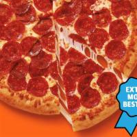 ExtraMostBestest® Stuffed Crust Pepperoni · Large round Pepperoni pizza with a ring of cheese baked into the crust.