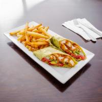 Buffalo Chicken Wrap · Comes with celery, blue cheese, tomatoes, and lettuce.