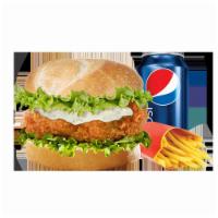 Fish Sandwich Combo · Sandwich made with a piece of cut fish that is either fried, baked, or grilled. Served with ...