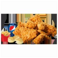 Crispy Mixed Chicken Solo · 100% halal, all nature crispy chicken. Choice of meat and choice of up to 3 sauces. Served w...