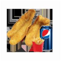 Whiting Fish Combo · Firm flaky fish. Served with a side and a soda. 