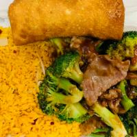 Beef with Broccoli Combination Platter · W.Pork Fried rice &egg roll
