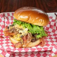 Hulk Burger  · Grilled onions, grilled mushrooms, grilled jalapenos, mustard, mayo, lettuce, tomato, bacon,...