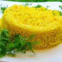 Rice  · Steamed long grain Saffron rice 