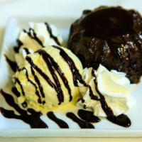 Chocolate Lava cake  · served with Golden Vanilla ice cream 